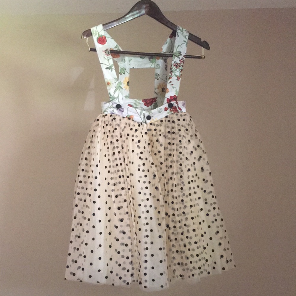 Oscar de la Renta brocade and pinafore tulle skirt